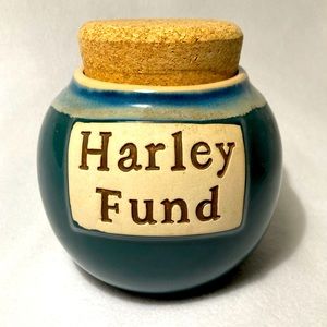 Harley Fund Ceramic Crock Jar Biker Motorcycle Fund Bank Tumbleweed Pottery